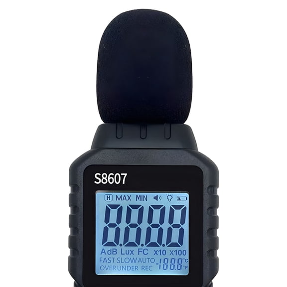 GJX Professional Noise Meter, Digital Sound Level Meter, 30-130dB Max/Min Noise Measurement Digital Noise Measurement Decibel Meter for Office