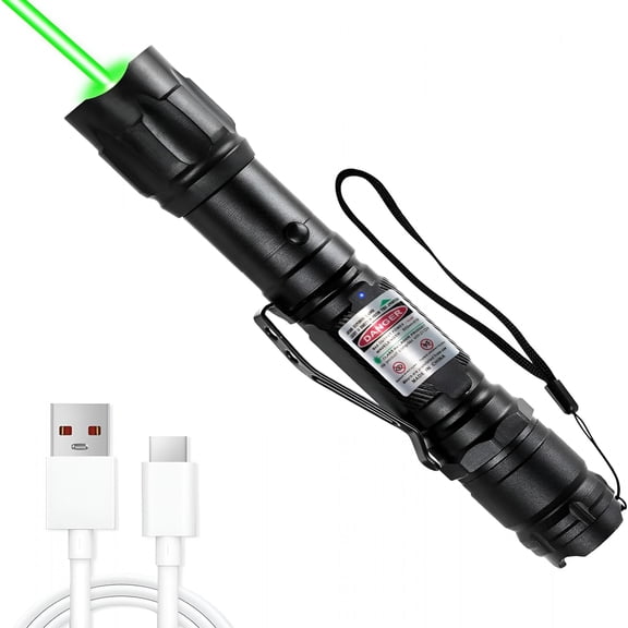 GJX [Professional] Rechargeable Green Laser Pointer High Power Green Beam Light Long Distance Range for Tv/Led/Lcd Screens Tactical Flashlights Presentation Office/Outdoors/Construction [003]
