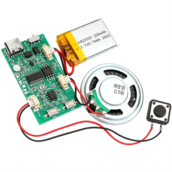 GJX Programmable Sound Recorder Module - Diy Music Voice Recording Module Chip with Speaker, Can Recording 16 Minutes Sound Music for Personalized Greetings, Holiday Crafts Cards