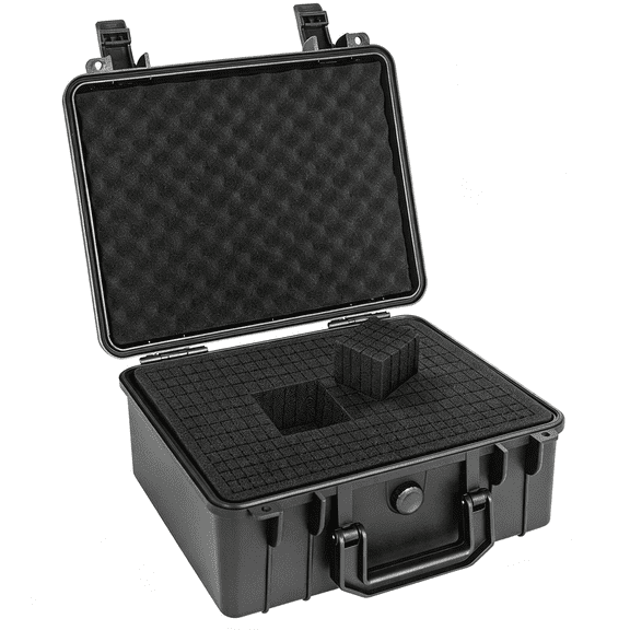 GJX Protective Hard Case Shockproof Water-Resistant with Customized Diy Foam Insert Fit for Camera, Etc, 11 X 9.5 X 5-Inch Durable Hard Case with Foam
