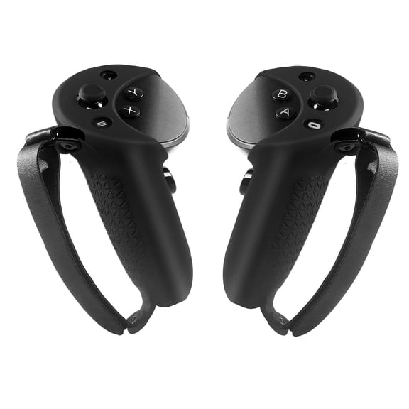 GJX Protector Cover Compatible with Meta Quest Pro Accessories Touch Controller Grips with Knuckle Straps (Black)