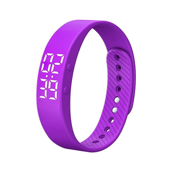 GJX Purple Pedometer Watch, Waterproof Fitness Tracker Step Counter with LED Display and Vibration Alarm, Lightweight Activity Watch for Running, Gym, Hiking, Kids and Students