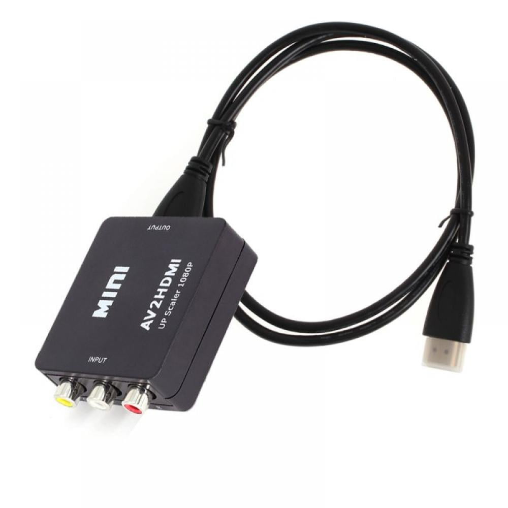 GJX RCA to HDMI Converter Mini Composite AV to HDMI Video Adapter Box with USB Power Cable