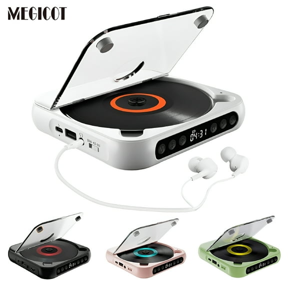 GJX Rechargeable CD Player With Bluetooth 5.3, Portable MP3 Walkman With Hold Function And LED Display, 2000mAh USB-C Audio Player For Prenatal Education And Study