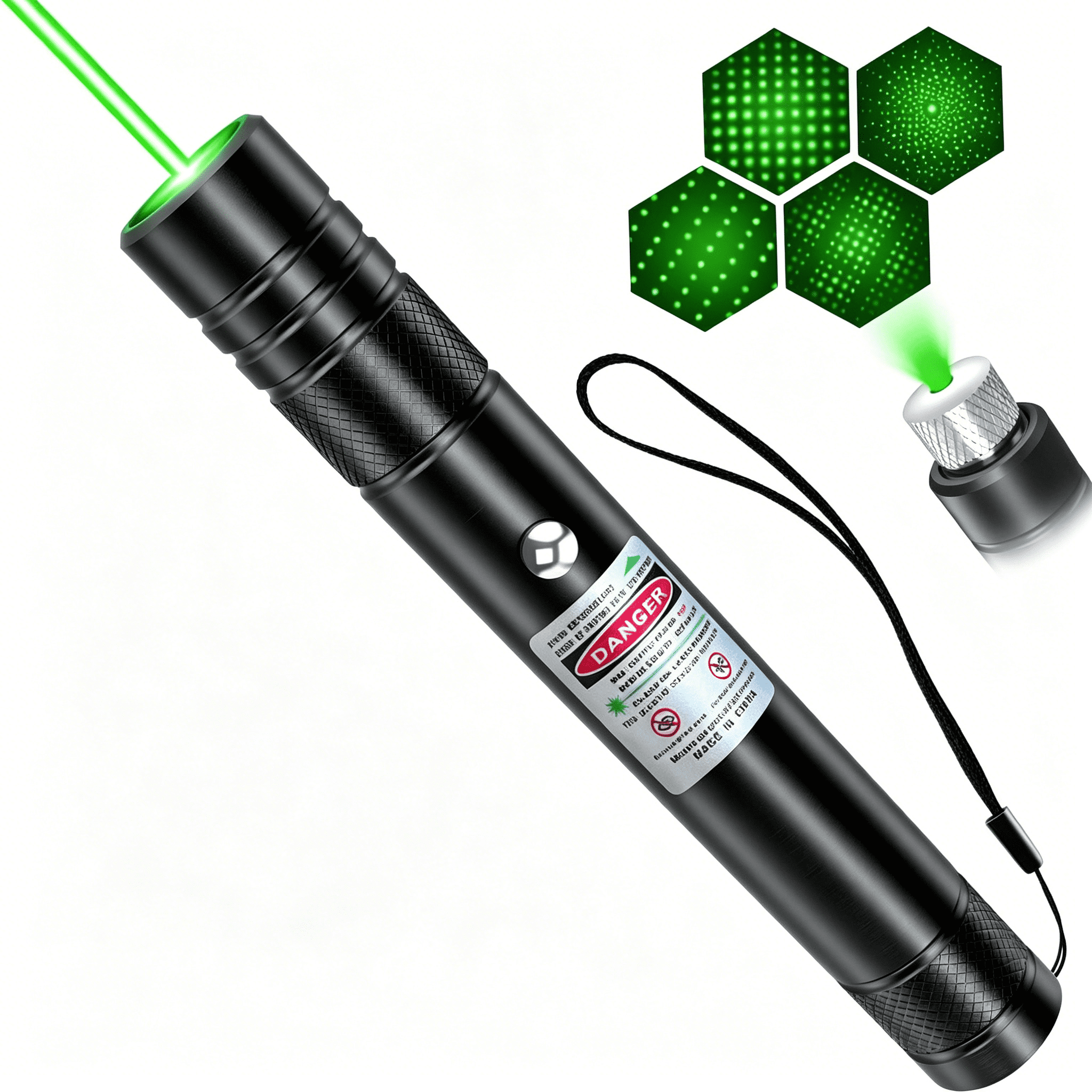 GJX Rechargeable Green Laser Pointer High Power Green Beam Light Long ...