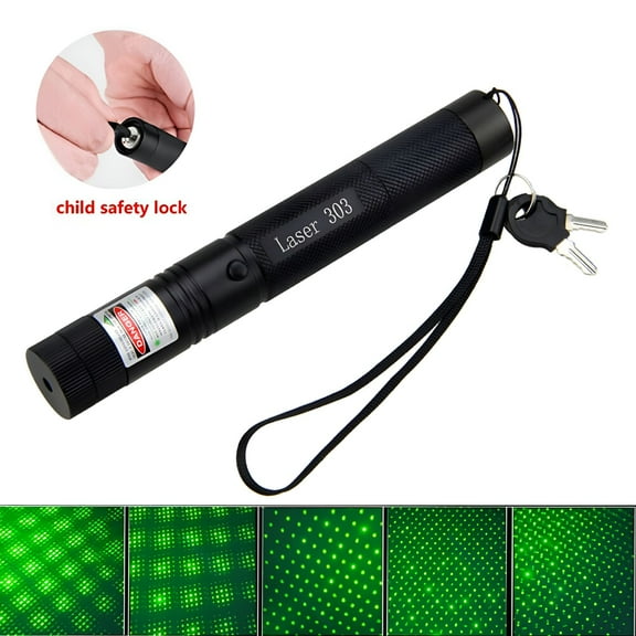 GJX Rechargeable Laser Pointer Pen, Adjustable Focus LED Light Torch for Presentations, Teaching, Hiking, Aluminum Body