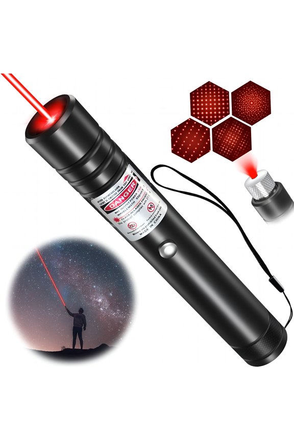 Rechargeable Red Laser Pointer High Power Red Beam Laser Light Long Distance Range for Tv,Led,Lcd Screens,Tactical Flashlights,Presentation,Office,Outdoors,Astronomy,Construction