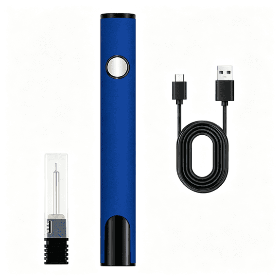 GJX Rechargeable Thread Burner Kit Digital Thread Zapper Tool Burning Pen for Beading Leather Craft Sewing Weaving and Stringing Molten Wax Carving Wooden Board Hot Stamping (Blue)