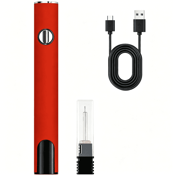 GJX Rechargeable Thread Burner Kit,Digital Thread Zapper Tool,Burning Pen .For Beading,Leather Craft,Sewing,Weaving and Stringing,Molten Wax Carving, Wooden Board Hot Stamping (Red)