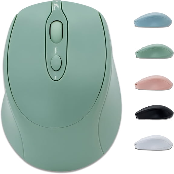 GJX Rechargeable Wireless Mouse, Dual Mode Bluetooth & 2.4GHz Silent Computer Mouse, Portable Slim Ergonomic Trackpad for Laptop, MacBook, iPad, Surface, Office, Travel