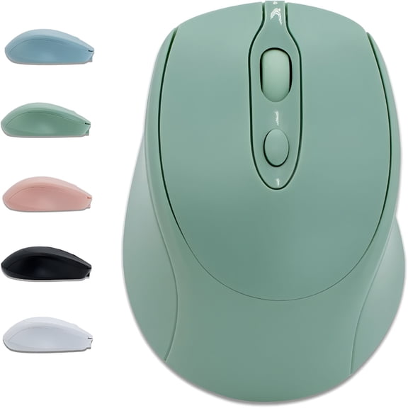 GJX Rechargeable Wireless Mouse, Dual Mode Bluetooth and 2.4GHz Silent Mouse, Portable Slim Computer Mouse for Laptop and Tablet