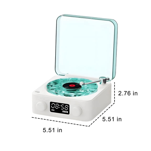 GJX Record Player Speaker 3 in 1 Stereo Sound Box Night Light and Display with 1500mAh Battery for Bedrooms
