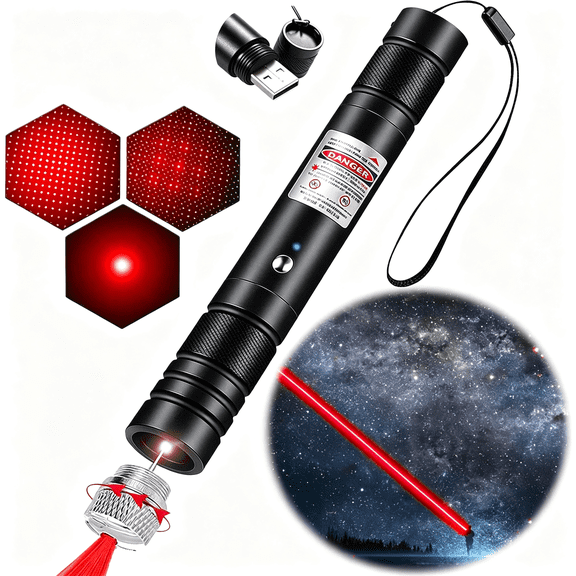 GJX Red Laser Pointer, Laser Pointer [Material ] Laser Pointer PenRed Lazer Pointer Usb Rechargeable for Teaching Huntingoutdoor Astronomy Flashlightsflashlights