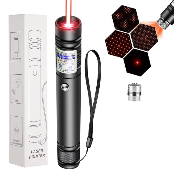 GJX Red Laser Pointer,Laser Pointer [Material ] Laser Pointer PenRed Lazer Pointer Usb Rechargeable for Teaching Huntingoutdoor Astronomy Flashlightsflashlights