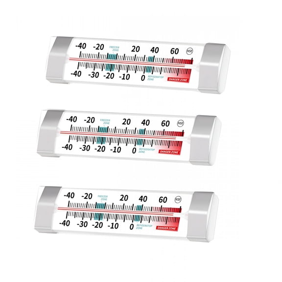 GJX Refrigerator and Freezer Thermometer - 3 Pack Fridge Thermometer with Stainless Steel Clip,Waterproof Analog,Large Dial,Accurate,Easy to Read for Kitchen,Cooler,Lab