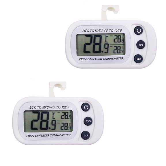 GJX Refrigerator Thermometer 2 Pack,Digital Freezer Room Thermometer,Large Lcd Display Max/Min Record Function,Magnetic Back for Kitchen,Greenhouse,Home,Restaurants