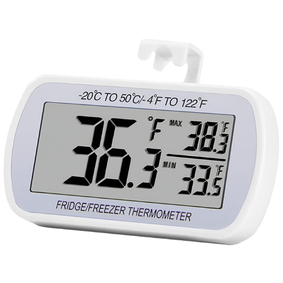 GJX Refrigerator Thermometer Digital Fridge Freeze Room Thermometer Waterproof Large Lcd Display Max/Min Record Function