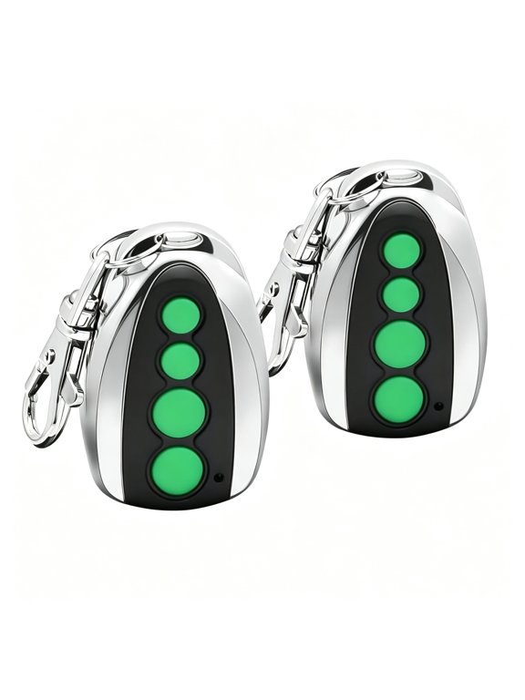 Remote Control 4-Button Transmitter for Automatic Swing Sliding Gate Opener 2-Pack Wireless Transmitter Key Fobs Security Gate Controller with Keychain