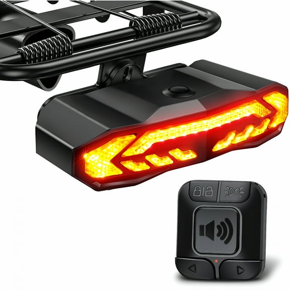 GJX Remote Wireless Turn Signal Light with Alarm, Black