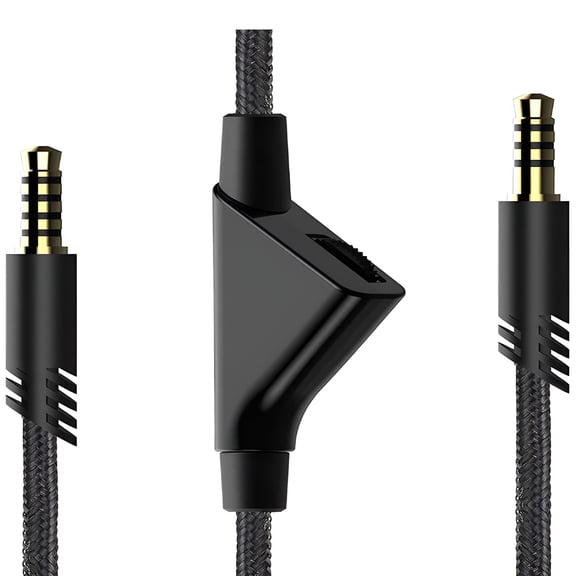 GJX Replacement for Headset Cord,A10 Headset Cable Braided Wire,6.5 Feet/2.0 M Volume Control Cable Compatible with Gaming Headsets Cord