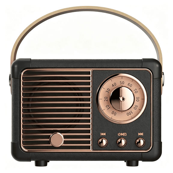 GJX Retro Bluetooth Speaker, Vintage Decor,Small Wireless Bluetooth Speaker,Cute Old Fashion Style for Kitchen Desk Bedroom Office Outdoor,Birthday Gifts for Women Men Teens