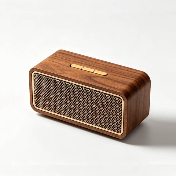 GJX Retro Wood Bluetooth Speaker,Wireless Portable Speakers with 20W Stereo Sound,Vintage Decor Speaker with Aux,Usb Soundcard,Micro Sd Brown