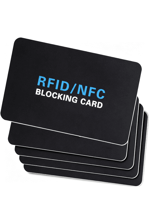 Rfid Blocking Card,5Pack Contactless Nfc Debit Credit Card Passport Protector Blocker,One Rfid Card Protects Entire Wallet, without Adding Bulk Black