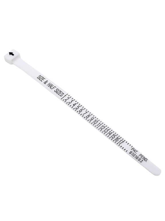 Ring Sizer Measuring Tool, 1-17 Ring Size Gauge with Clear and Intuitive Readings, TPU Finger Measuring Tool for Accurate Ring Size, Jewelry Sizer for Men Women, White
