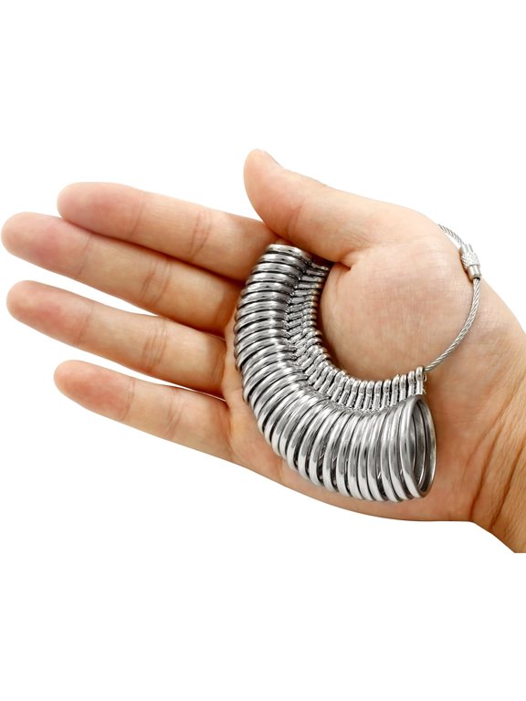 Ring Sizer Measuring Tool,31Pcs Ring Measurement Tool,Zinc Alloy Finger Sizing Measure Tool,Us Ring Size 0-15 with Half Size