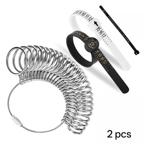 GJX Ring Sizer Measuring Tool Stainless Steel Ring Size 0-13 with Half Size,3 Pcs Finger Ring Sizer Measure Gauge