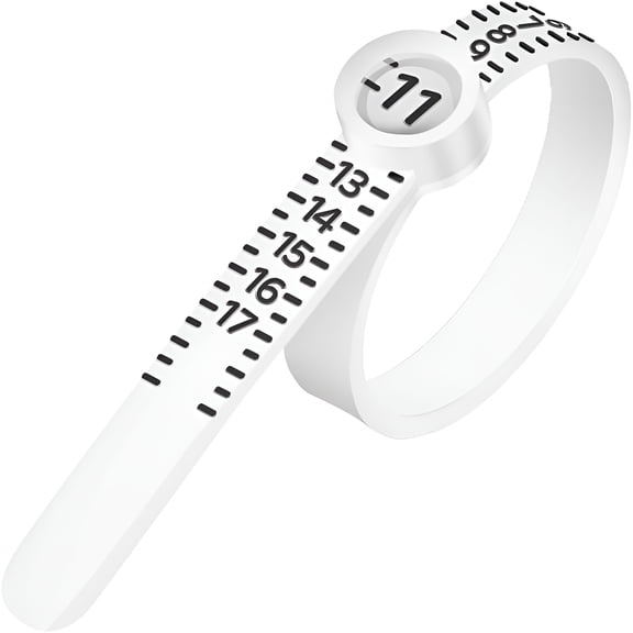 GJX Ring Sizer Measuring Tool with Magnifier,Plastic Ring Sizer with Lens,1-17,White