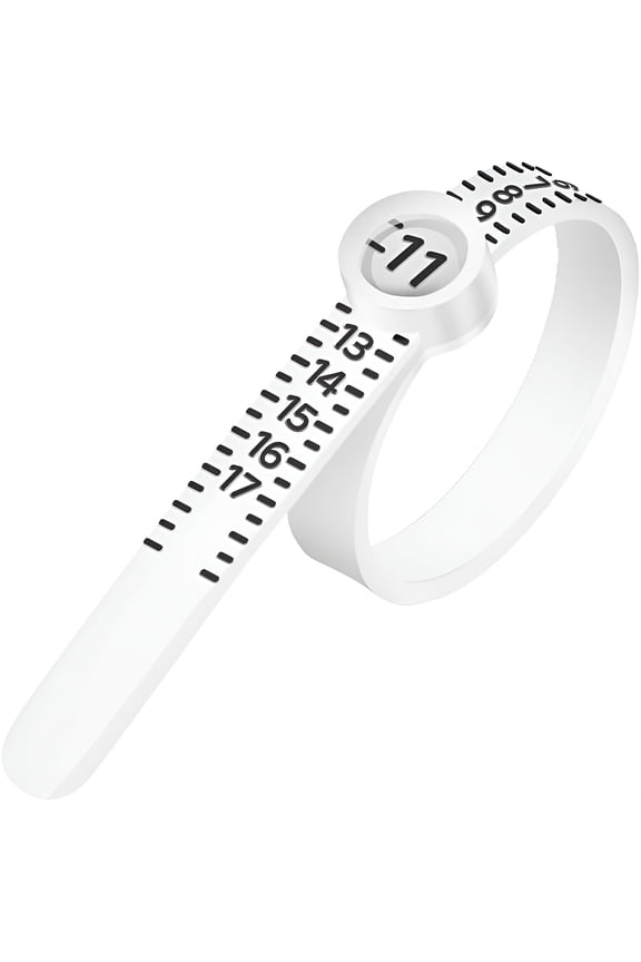 Ring Sizer Measuring Tool with Magnifier,Plastic Ring Sizer with Lens,1-17,White