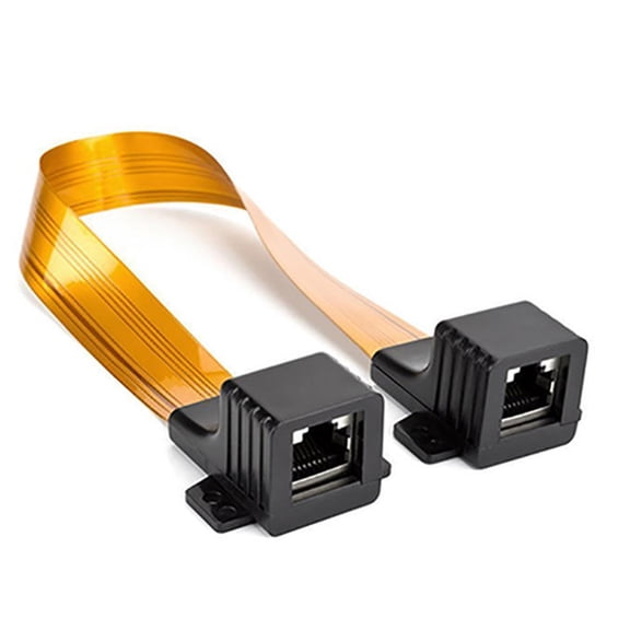 GJX Rj45 Ethernet Flat Jumper Adapter for Starlink Kits 12" Thin Cable Connection Easy Install Abs Connector Fpc Cable Indoor/Outdoor Window Seal