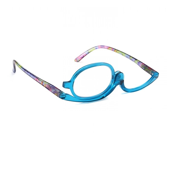 GJX Rotating Makeup Reading Glasses for Women, 2.5 Magnification Foldable Single Lens Cosmetic Eyeglasses, Blue Light Blocking Crafters & Travel Readers
