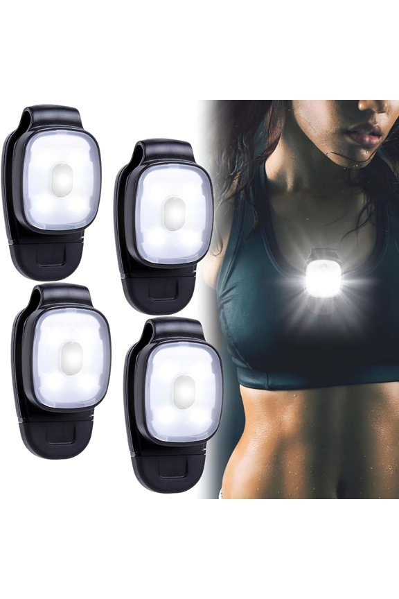 Running Clip Lights for Runners (4 PCS) - LED Clip-On Lights for Night Running