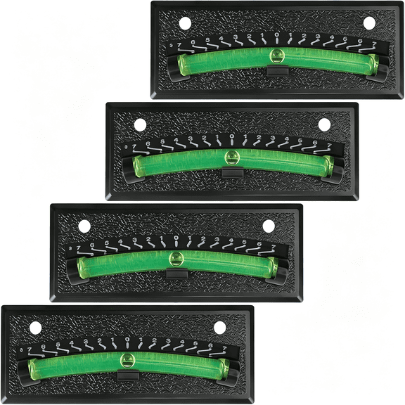GJX Rv Level Bubble 4-Pcs with Graduated Scale - High Visibility Green Liquid,Never Fade Bubble Level for Rv,Camper,Trailer - Stick on & Screw Mount Precision Leveling System