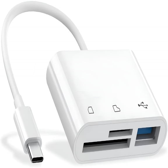 GJX Memory Card Reader, Compatible with Pro, MacBook Pro/Air, 3-in-1 USB Camera Card Reader Adapter and More Devices