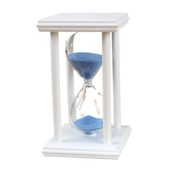 GJX Sand Timer,Elegant Pillar Hourglass Hourglass,30-Minute Accurate Timing Represents Fleeting Moments Vintage Decorative,White Blue