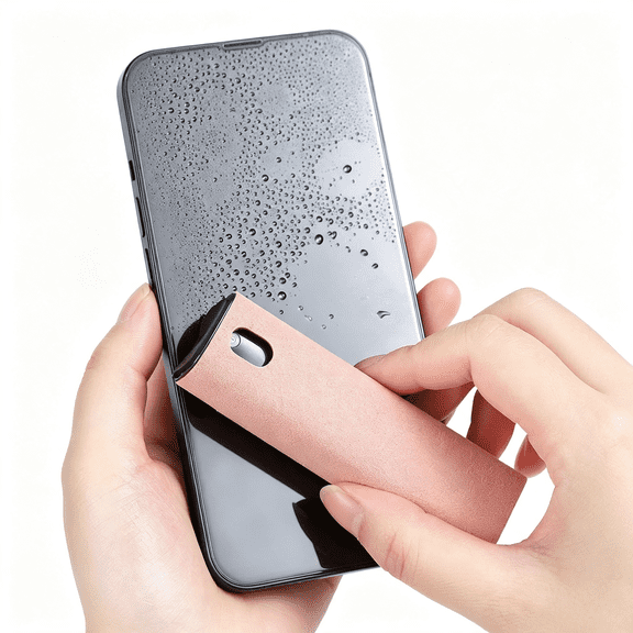 GJX Screen Cleaner,Touch Screen Mist Cleaner,Cell Phone,Laptop and Tablet Screen,3-In-1 Spray and Microfiber Cloth,Refillable with Water,Alcohol,Sanitizer (Pink -0.35Oz)