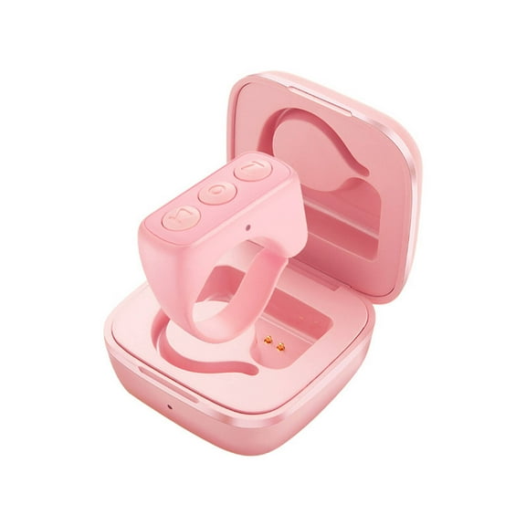 GJX Scrolling Ring for Iphone Bluetooth Remote Control Tiktok Scrolling Ring Designed for Short Videos Scrolling Ring Android Pink