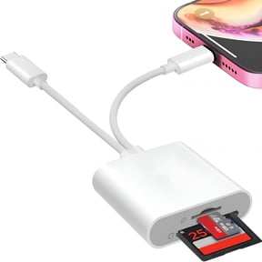 GJX Sd Card Reader for Iphone Ipad,Usb C&Lightning Dual Interface Memory Card Reader,Digital Camera Adapter to Iphone/Usbc Laptop for Sd/Tf/Sim Card,Camera Accessories