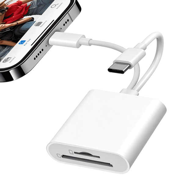 GJX Sd Card Reader Usb C,Sd Card Adapter for Digital Camera,Dual Interface Memory Card Reader,No App Required