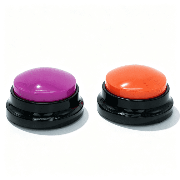 GJX Set of 2 Dog Buttons for Communication, Voice Recordable Buttons for Classroom, Dog Training Talking Buttons Starter Set, Pet Easy Speaking Buttons Tools