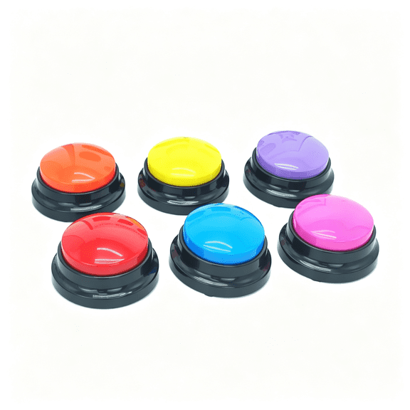 GJX Set of 6 Dog Buttons for Communication,Voice Recordable Buttons for Classroom,Dog Training Talking Buttons Starter Set,Pet Easy Speaking Buttons Tools