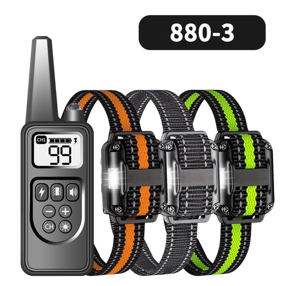 GJX Shock Collar with Remote, Dog Training Collar, 4 Training Modes with Beep, Vibration, Safe Shock, Led Light, 2600 Ft Wireless Range, Rechargeable for 3 Dogs, Small Medium Large 5-120Lbs