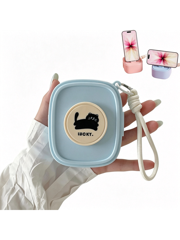 Shockproof Edc Travel Case for Bluetooth Headphones, Multi-Functional Pp Hard Shell Pouch Organizer with Carabiner Keychain & Kickstand, for Earphones Cables