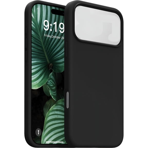 GJX Shockproof Liquid Silicone Protective Phone Case with Soft Anti-Scratch Microfiber Lining,Ultra Slim Drop Protection Phone Cover 6.9 inch (Jet Black)
