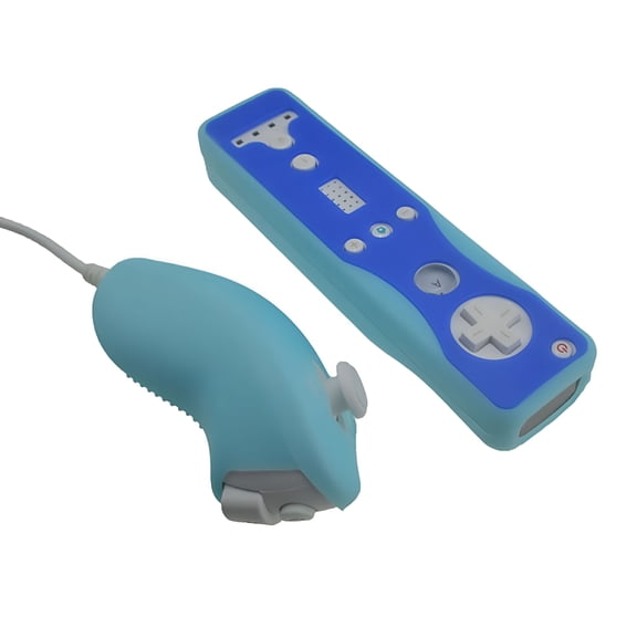 GJX Silicone Controller Cover with Nunchuck Case, Anti-Slip Grip Skin with Wrist Strap for Wii Remote, Shockproof Protective Sleeve for Console Gaming, Multiplayer Family Entertainment Accessories