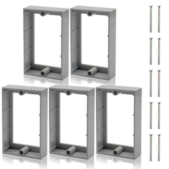GJX Single Gang Receptacle Outlet Box Extender, Gray, 3/4 Inch, 5 Pack ...