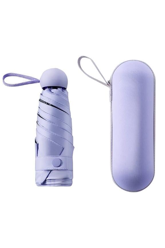 Small Mini Umbrella with Case Light Compact Design Perfect for Travel Lightweight Portable Parasol Outdoor Sun & Rain Umbrellas, Fumigation Purple